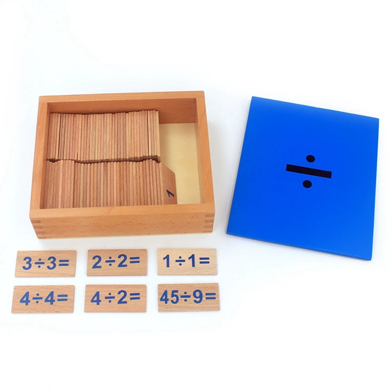 Монтессори вспомогательный материал для обучения деревянные игрушки ментальная арифметическая деление коробка размножение и деление Раннее Обучение развивающий подарок