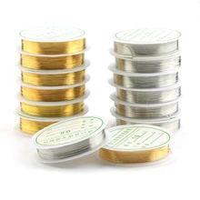 0,2-1 мм бисер Серебряный Золотой медный шнур нить металлическая нить проволока для ожерелья браслета аксессуары для изготовления ювелирных изделий DIY