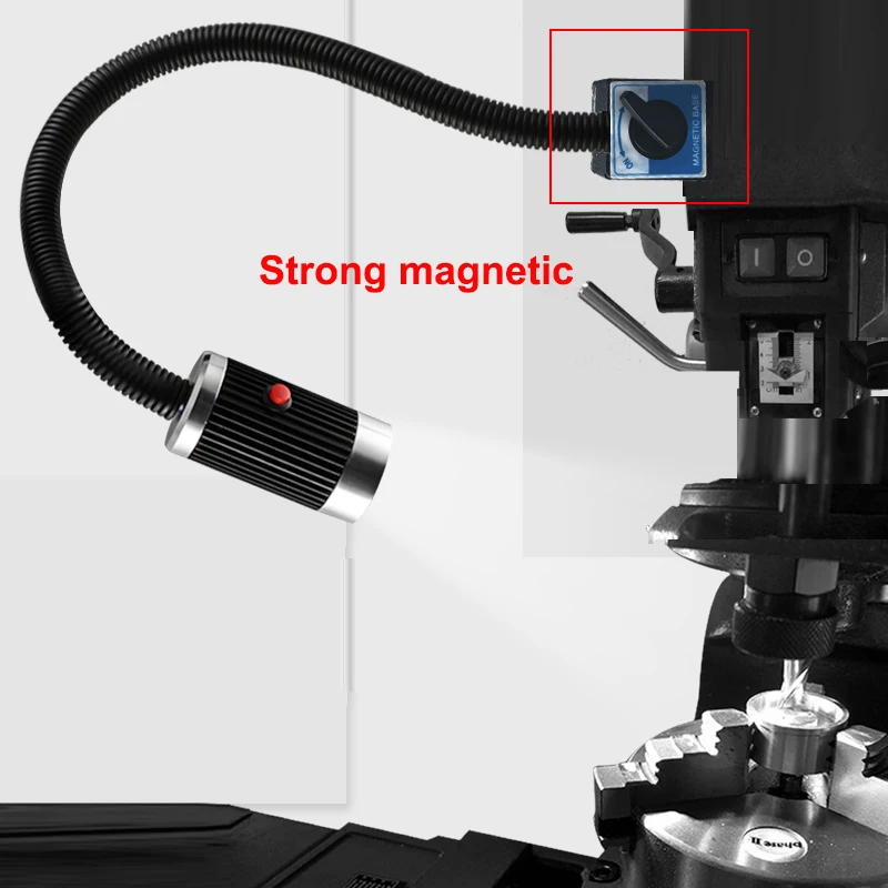 Магнитный базовый машинный светильник 3 Вт/9 Вт 24 В/220 В мягкий алюминиевый высокомощный светодиодный станок с ЧПУ Светильник s лампа для рабочего стола на магните