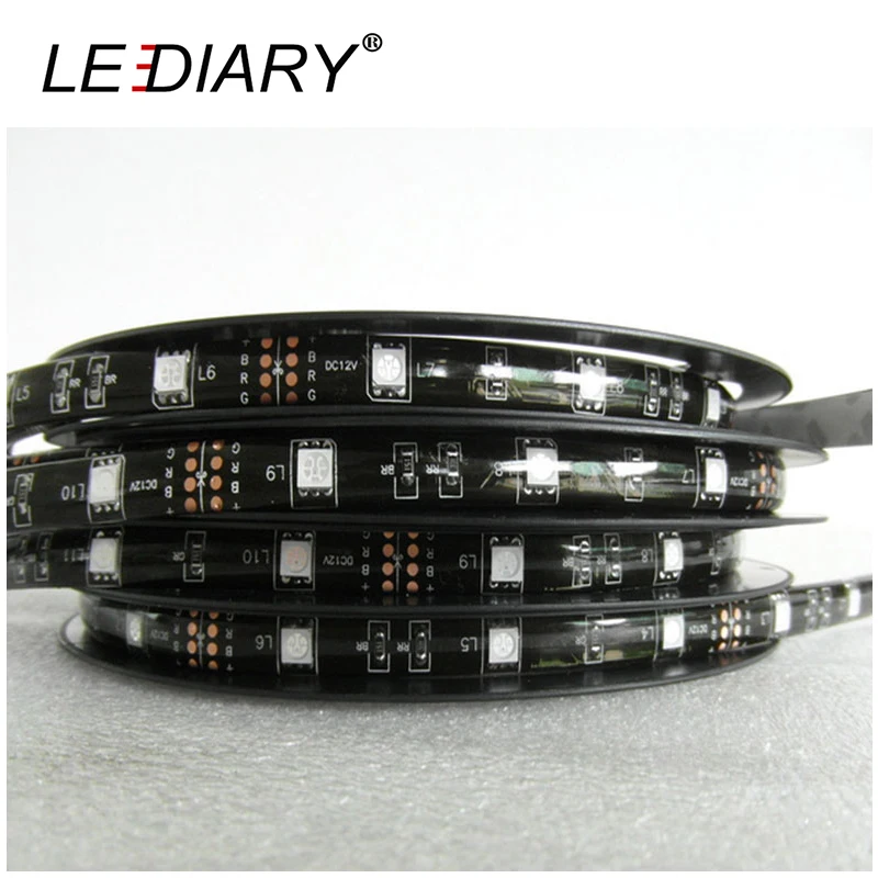 LEDIARY IP65 черная печатная плата 300 Светодиодная лента светильник 7 цветов 5050 5 м 12 В