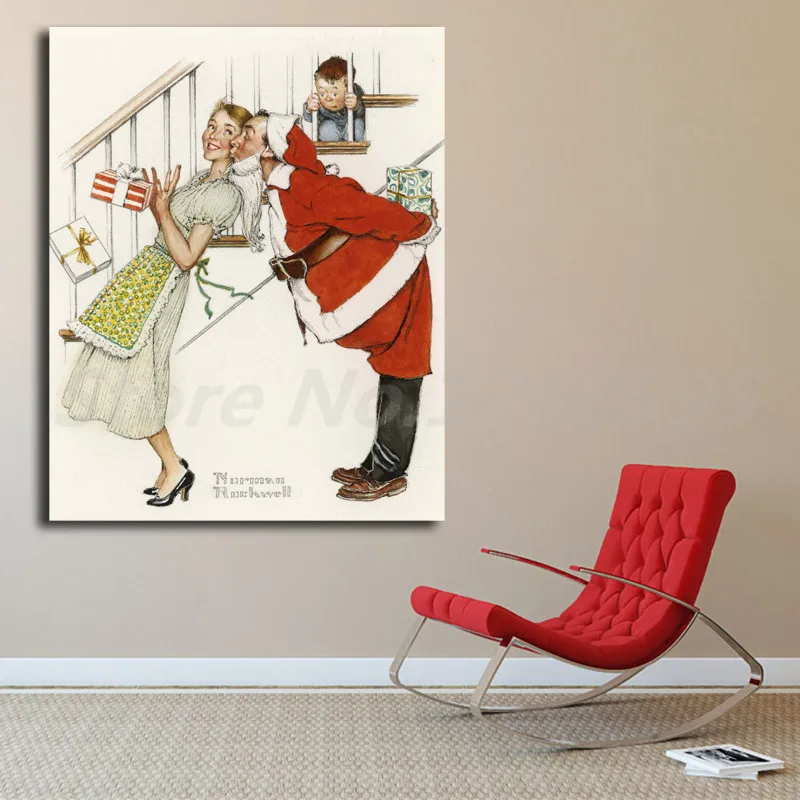 

Norman Rockwell Christmas Wall Art Canvas Poster And Print Canvas Painting Decorative Picture For Office Living Room Home Decor