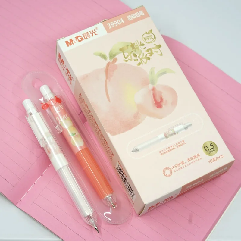 Lote & g Chenguang Papelaria 0.5 Bonito Unisex Partido Peach Lapiseira 10 Pçs - m 3 High Quality Material escolar e de escritório