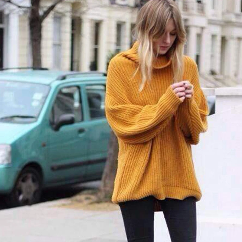 Chandail Oversize Femme – Couleur Unie – Col Rond – Taille Unique – Hiver – Neuf