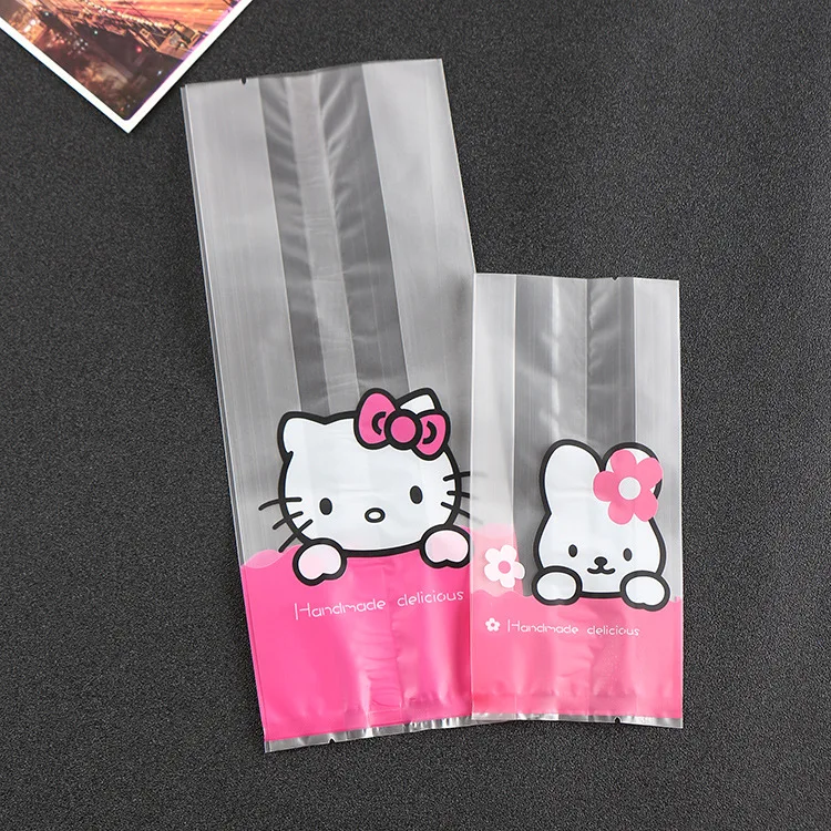 250PCS Hello Kitty Matt Plastic Bags Cookie Bags Packaging for Biscuit