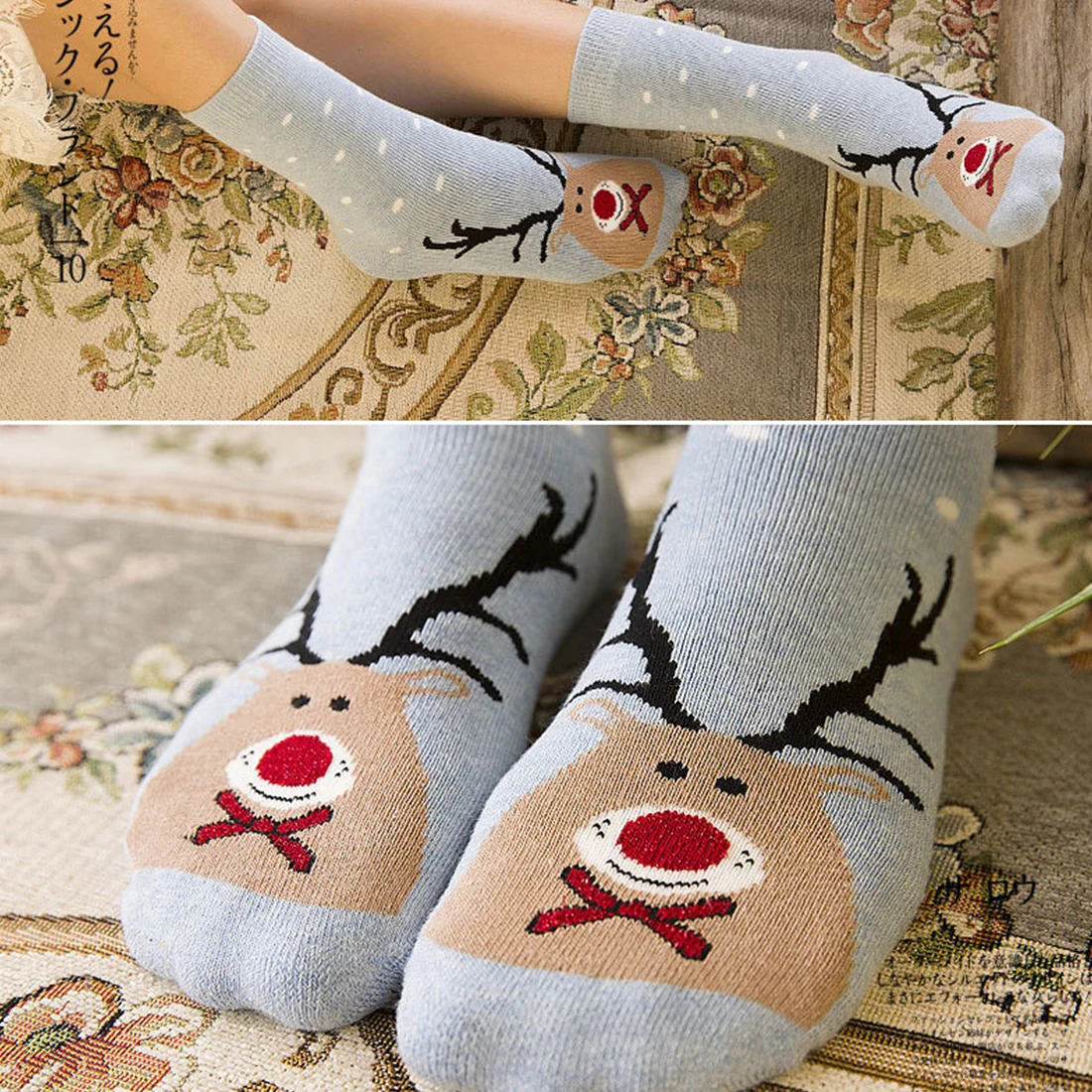 Модные зимние толстые Носки махровые мультфильм женские Носки прямые и кашемира теплые женские коттоновые носки удобные и дышащие