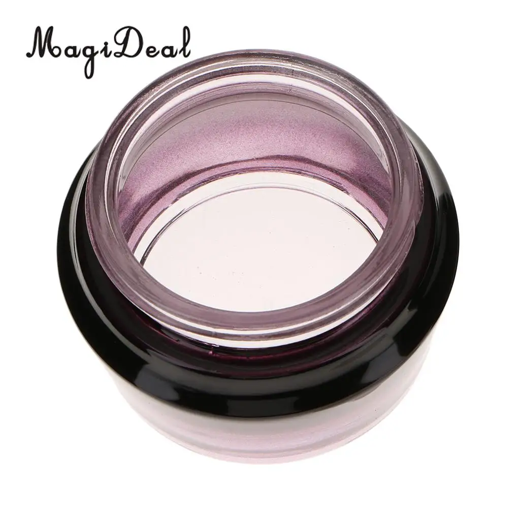 30g/50g Purple Glass Refillable Cosmetic Jars Empty Face Cream Lip Balm Storage Container Pot Bottle With Black Lids