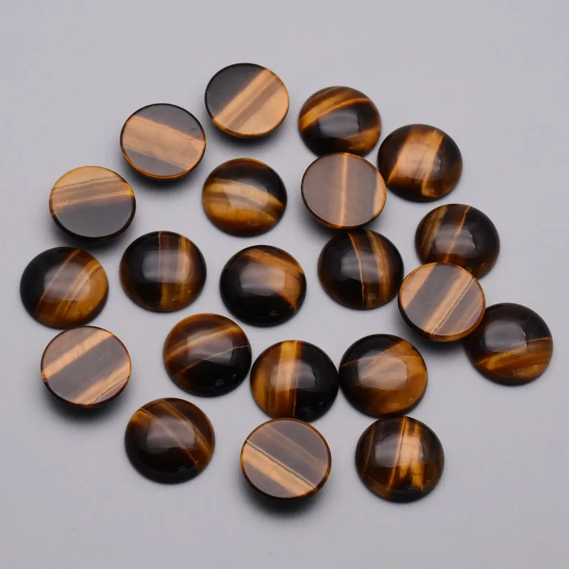 

Fashion 50pcs Tiger eye natural stone Cabochon bead no hole 6 8 10 12 14 16 18 20 MM Jewelry parts Ring accsories Free shipping