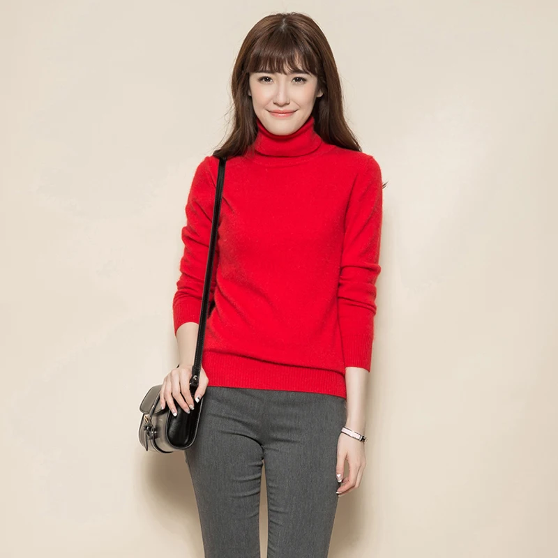 adohon 2018 womens winter Cashmere sweaters and auntmun women knitted Pullovers High Quality Warm Female thickening Turtleneck