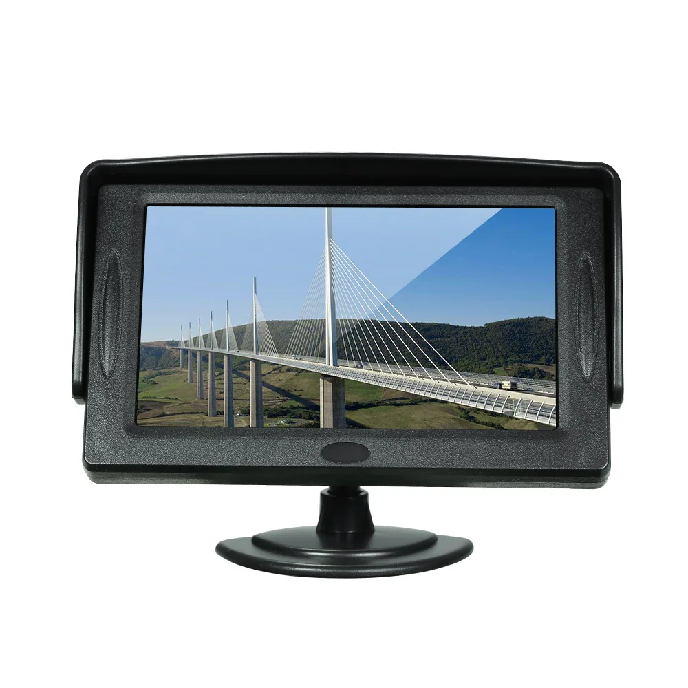 จอแสดงผลTFTขนาด4.3นิ้วSun VisorรถLCD Monitor Dashboardที่จอดรถMonitorขา