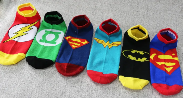 Короткие носки с героями мультфильма «Marvel», «Бэтмен», «чудо-женщина», «супергерой», для мужчин и влюбленных, компрессионные хлопковые теплые забавные Носки Happy Art Skarpetki