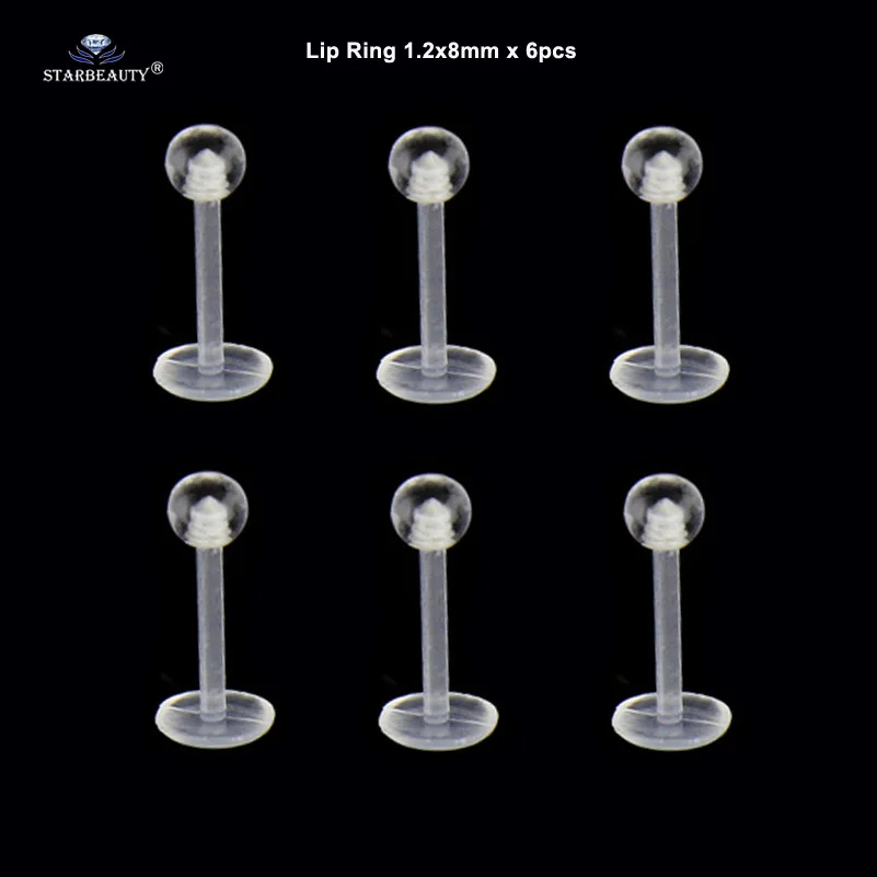TINY 3mm GLITTER BALL TRAGUS LABRET MONROE LIP BAR 1.2 X 8 mm CHOICE AVAILABLE