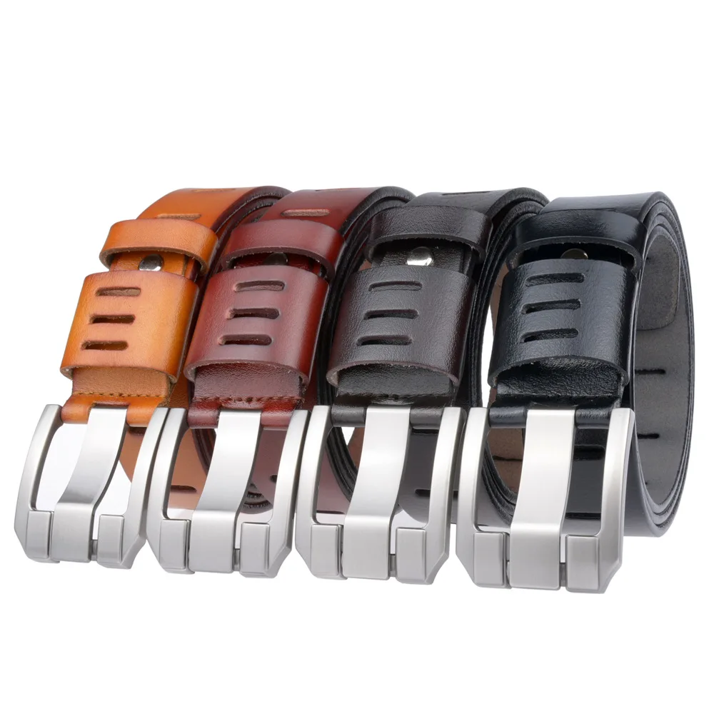 

Men Cowskin Belts Luxury Retro Waist Belt High Quality Wide Pin Buckle Real Leather Fashion Casual Belts Best Gift for Mens