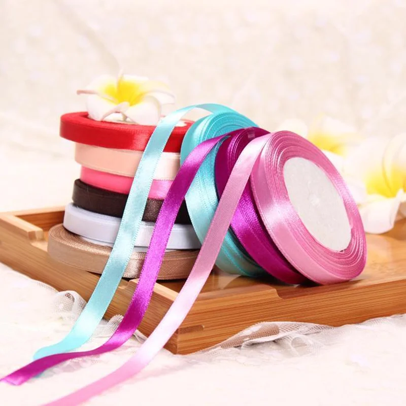 

22 meters/roll 10mm colorful Satin Ribbon webbing straps gift Ribbons packing tape Wedding Party Decoration sewing accessories