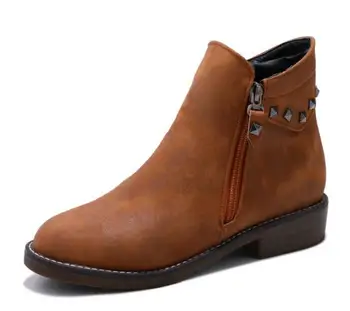 

Plus Size 26-62 Autumn Pumps Women Shoes Woman Rivets Winter Zapatos Mujer Fashion Ankle Boots Chunky High Heels BYB16188