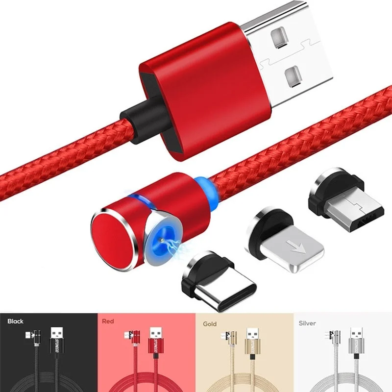 

L-Line1 90 degree Magnetic USB Cable for iPhone 7 8 Plus XR Xs x Magnet Micro USB Type C Cable for Samsung S8 S9 Xiaomi Huawei