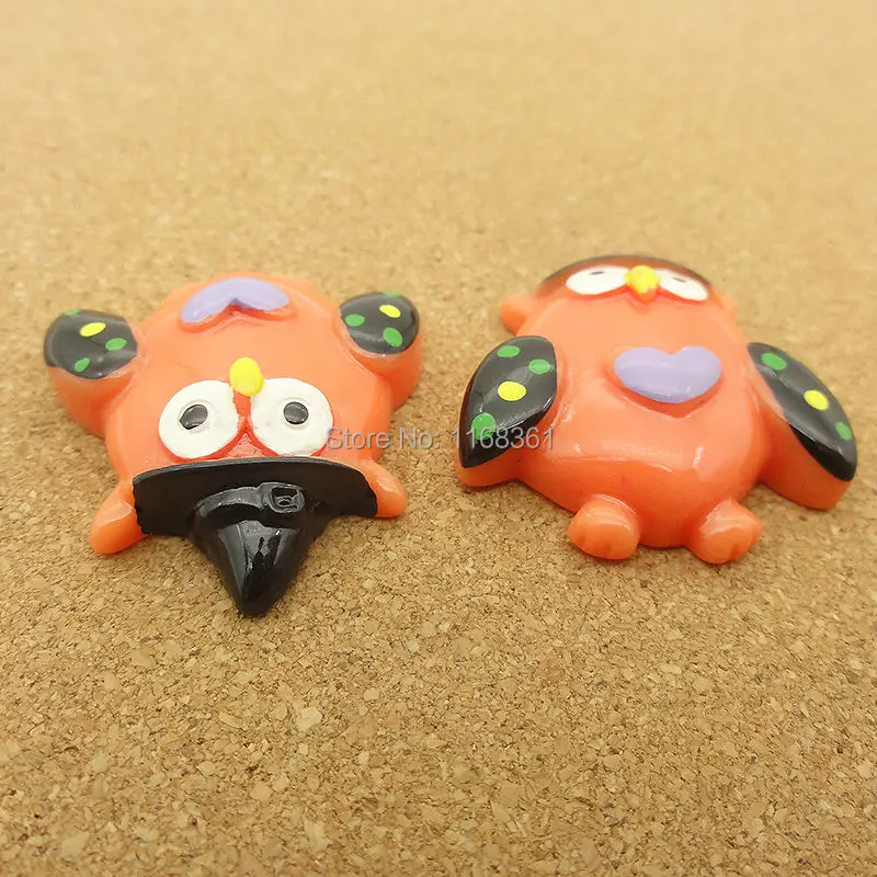 1pcs/lot resin flat back Halloween orange owl cartoon 31mm Cabochons Hair Bow Center DIY Christmas decration C115-6