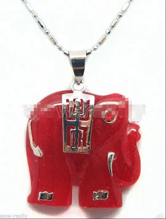 

Hot sale new Style >>>>>LOVELY 18K GOLD PLATED ELEPHANT RED JADE PENDANT/NECKLACE