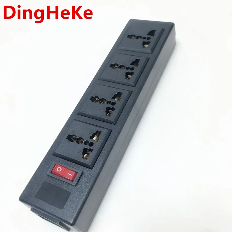 Черный 250v 10a 4 jack многофункциональный универсальный адаптер питания розетка PDU