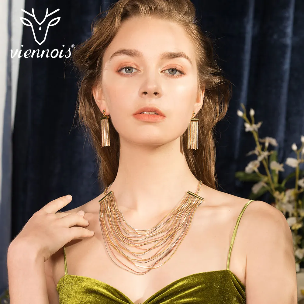 Viennois новинка разноцветный набор украшений для женщин геомертические серьги с