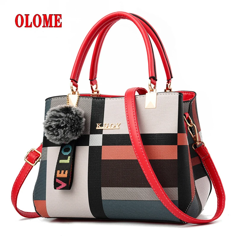 

2019 Fashion New Style Women's Bag, Stitching Leather Messenger Bag, One Shoulder Diagonal Handbag