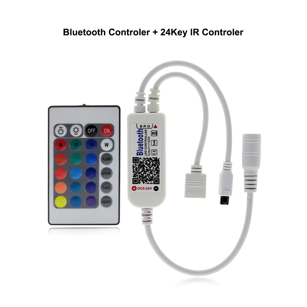 DC 5V 12V 24V Мини Bluetooth WiFi LED RGB RGBW контроллер iOS Android APP 24Key ИК пульт дистанционного