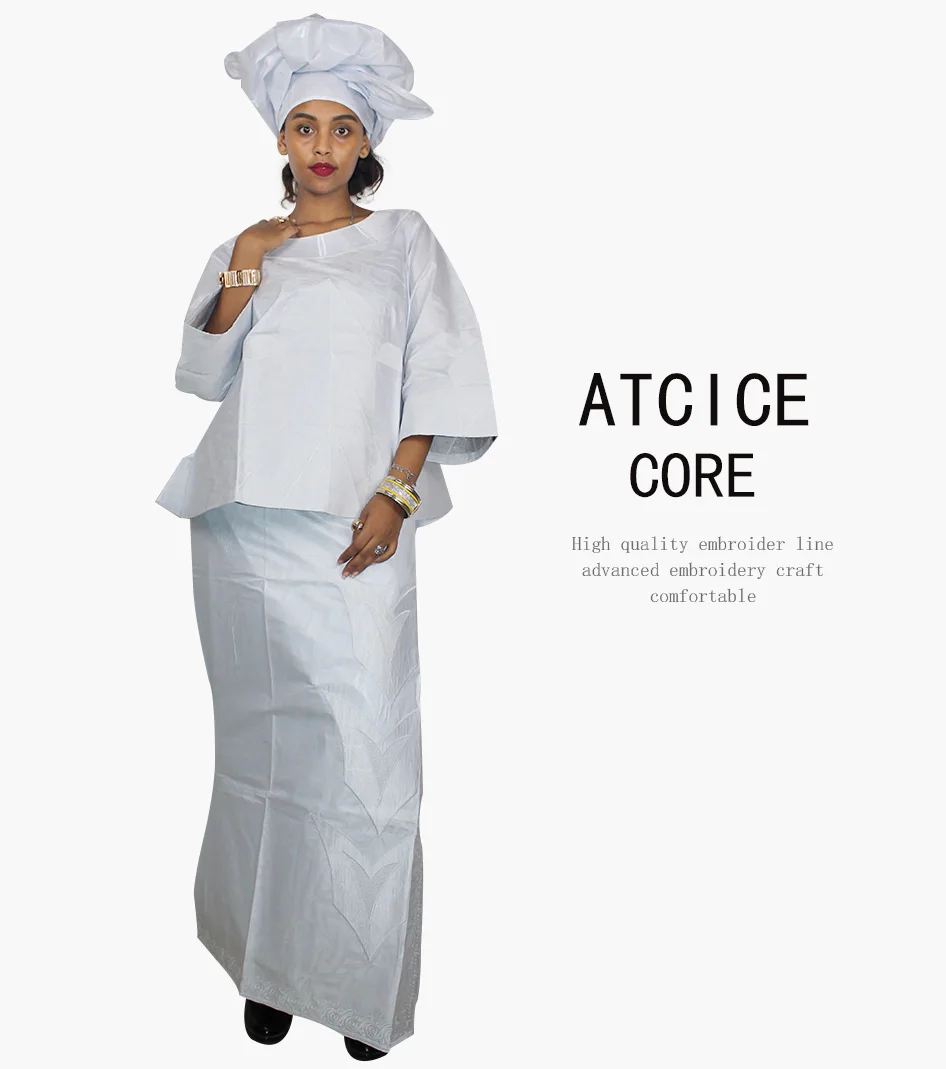 Африканские платья для женщин хлопок Новая африканская мода DEISGN BAIZN RICHE вышивка традиционная африканская одежда