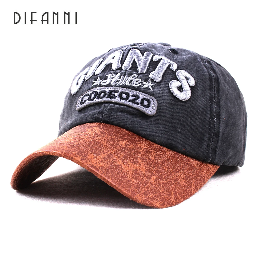 

Difanni washed cotton men baseball cap fitted cap snapback hat for women gorras casual casquette embroidery Two tone retro cap
