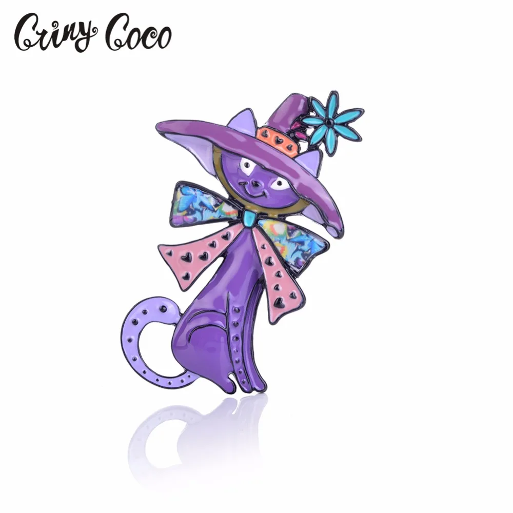 

2019 Cte Long Tail Cat Pins and Brooches Vintage Women Brooch for Bag Cothes Decoration Girls Fashion Jewelry Animal Pin Badge
