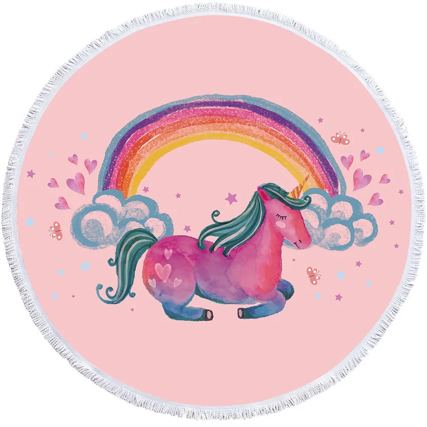 Unicorn Round Beach Towel - Well Pick