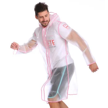 

Portable Waterproof Rain Gear Adult Plastic Clear Raincoat Wrapping Edge Transparent Rainwear Adult Outdoor Accessories R5C070