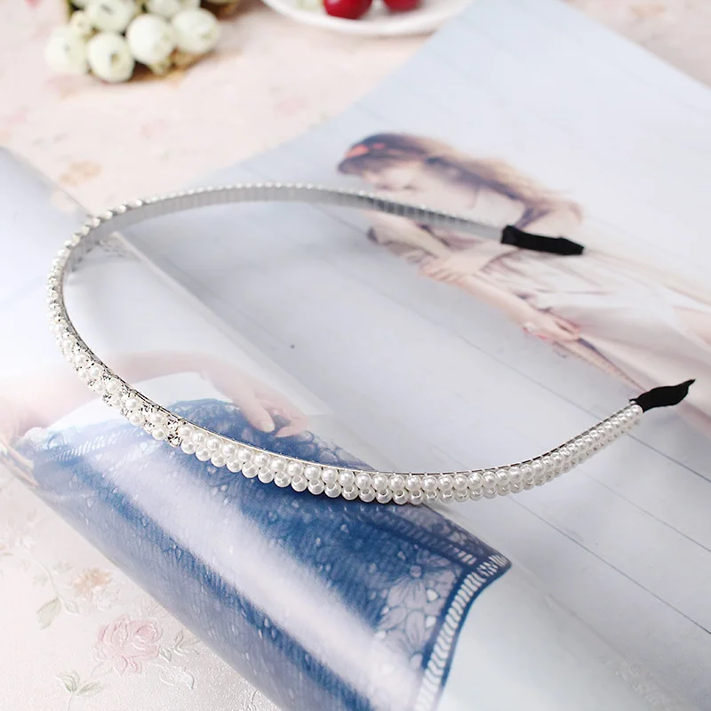 Fashion Handmade Pearls Hairband Hair Accessories Women Rhinestone Hair
