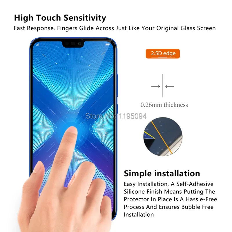2 шт 2.5D 9 H полное покрытие из закаленного стекла для huawei Honor 8X6 5 &quotпротектор экрана