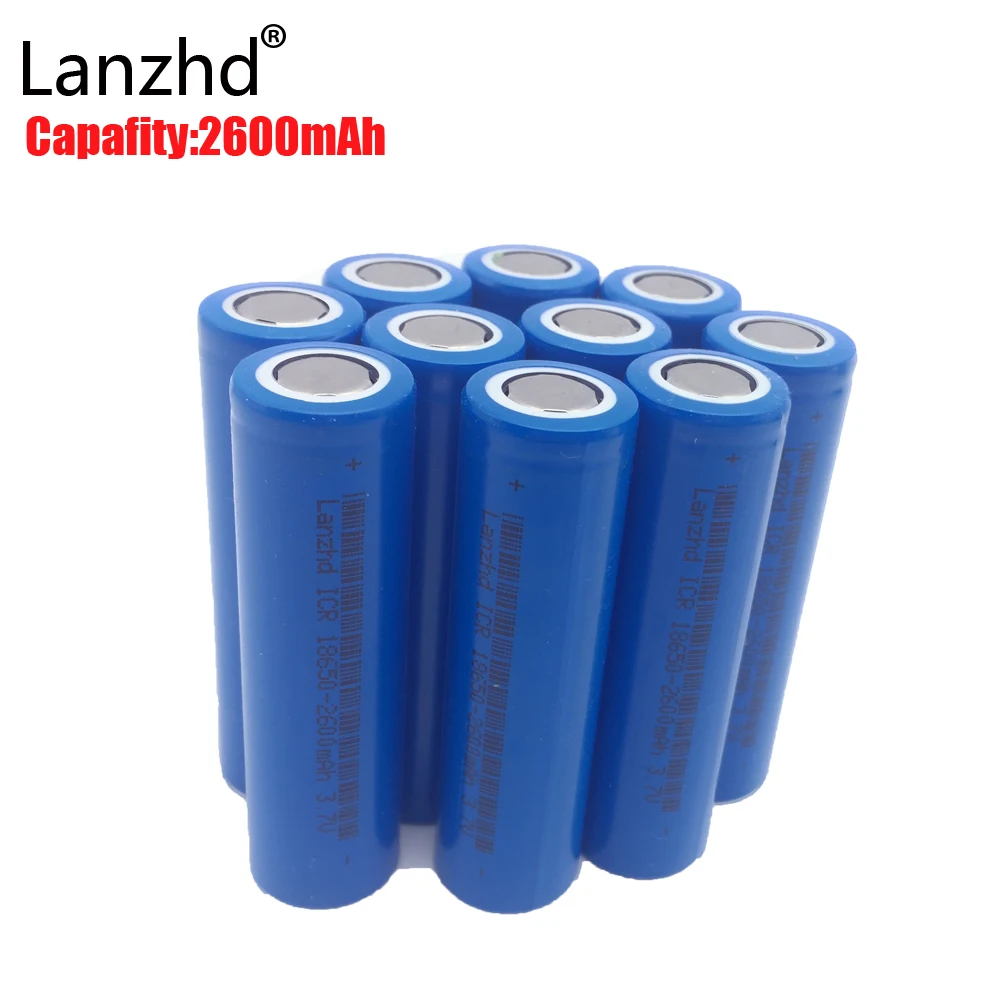 40 шт. аккумулятор 18650 аккумуляторные батареи 3,7 V Li-Ion 2600mAh 18650 аккумуляторная батарея для фонарика фонарь ICR18650-26F