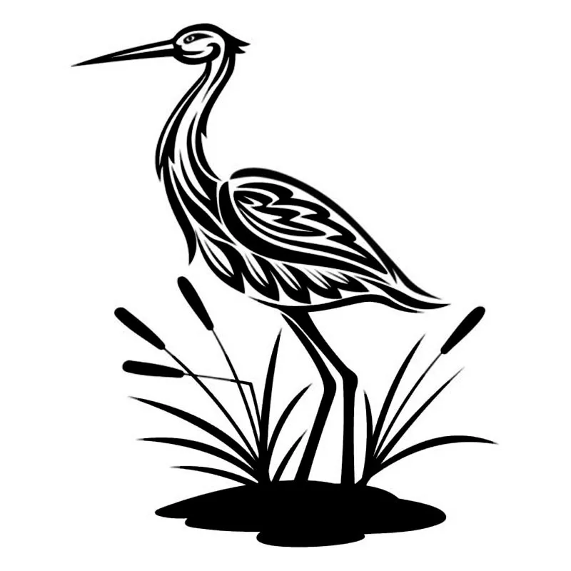 13 4*16 5 см Heron In Grass Fresh Natural Car Styling Classic Sticker And бампер Decal styling C9 2287|Наклейки на