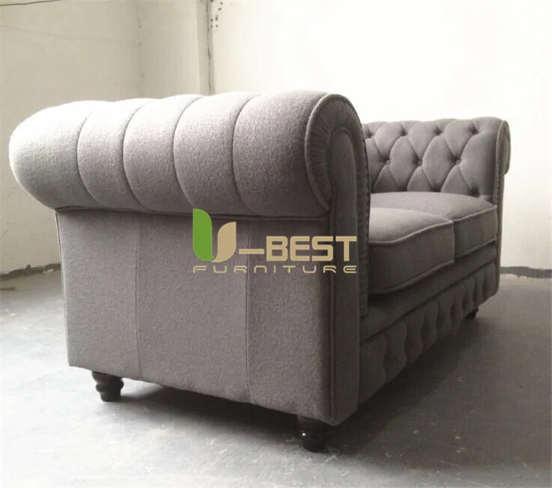 grey fabric chesterfield sofa  (2)