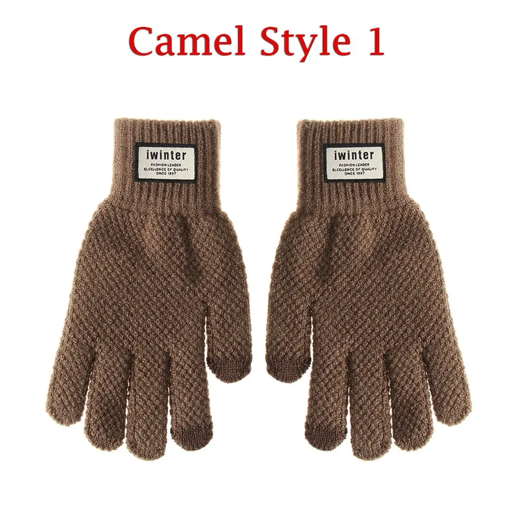 Camel 1 Перчатки, противоскользящие, ветрозащитные, теплые, сенсорные перчатки, дышащие, Tactico, зима, весна, мужские, женские, черные, вязаные, варежки, перчатки - Цвет: Camel 1