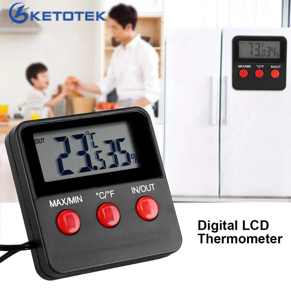 

Digital LCD Indoor Outdoor Thermometer Hygrometer Temperature Humidity Monitor Meter Measuring Tools for Pet Reptile Breeding