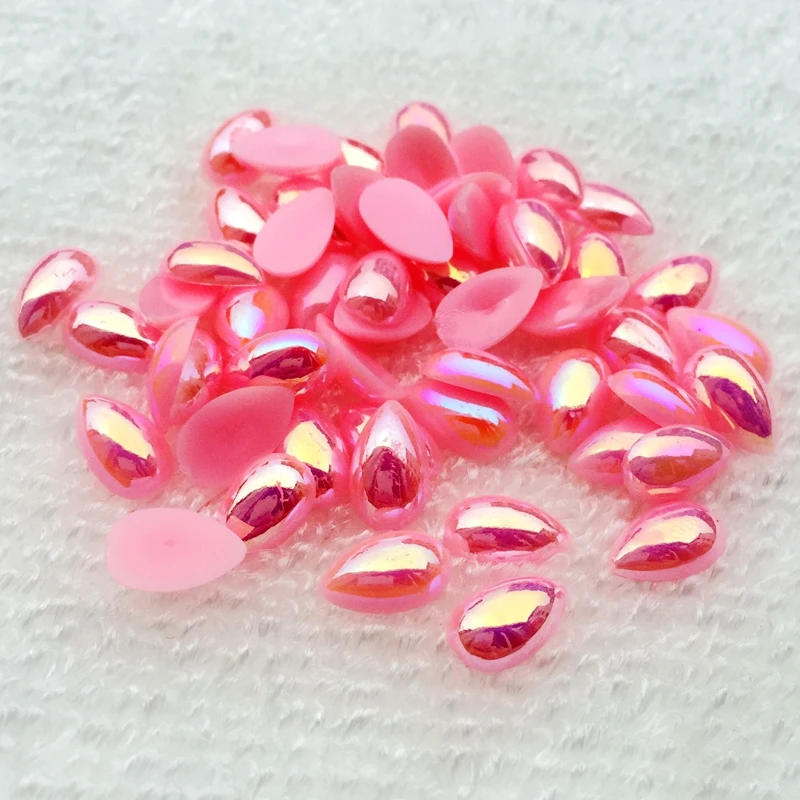 

2018 160pcs/lot 6*10mm Flat-back AB resin water drop Home decoration crafts.D484