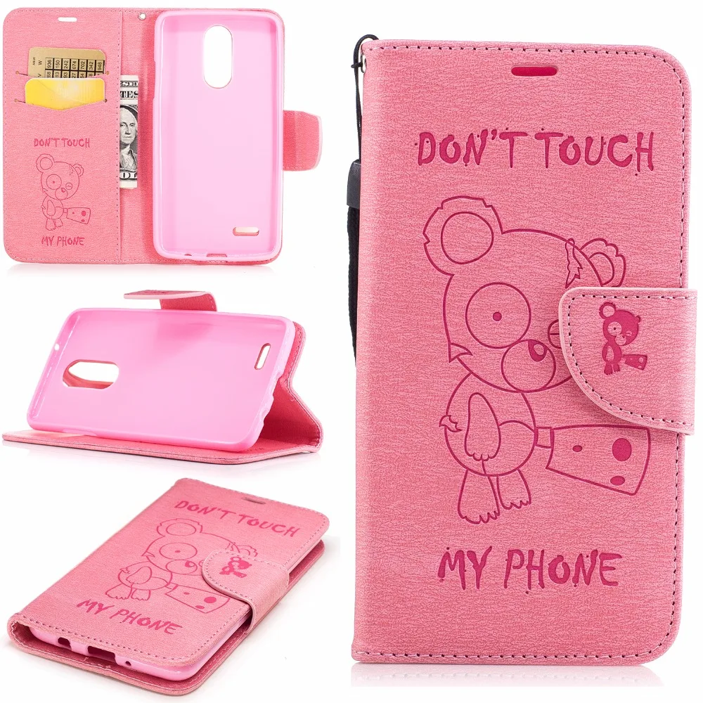beautiful Knife bear leather case Flip cover For iphone 5 5S SE Anti-knock Credit card clip |