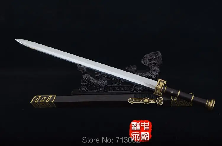 Wushu меч ручной работы Китайский Меч кунг-фу Han Jian складная Дамасская