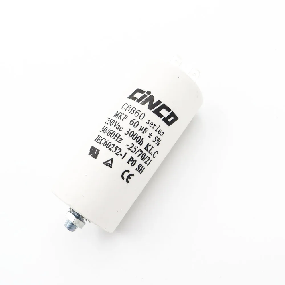 

60MFD 250VAC CBB60 Motor Run Capacitors Polypropylene Film Ac 250V 220V Water Pump electrical Capasitor engine 60uf 60mf