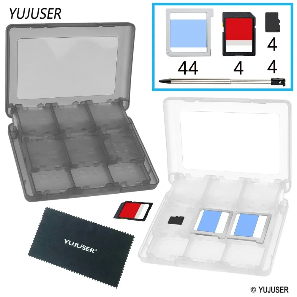 

YUJUSER 2Pc Game Cases Compatible with Nintend 3DS - Fits up to 44 Games, 4 SD Cards, 4 Micro SD/TF Cards and 4 Stylus Pens