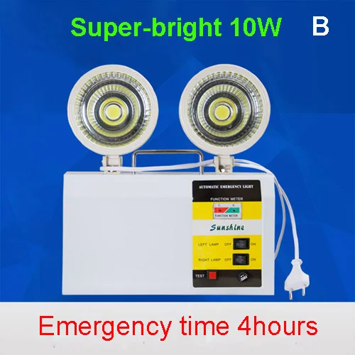 DENOLITE перезаряжаемый двойной головкой аварийный свет 6 Вт 10 Вт автоматический светодиодный безопасный выход огненный свет Длительность 4 ч 8 часов - Цвет: B