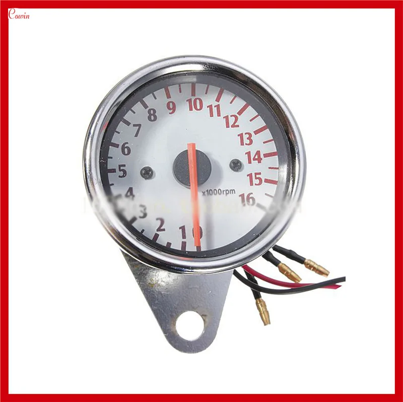 New Metal Case 12v Anolog 16000rpm Motorcycle Tachometer Hour Meter