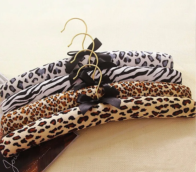 [ ] Красивые Leopard-print cotton мягкий вешалка для одежды(20 шт./лот