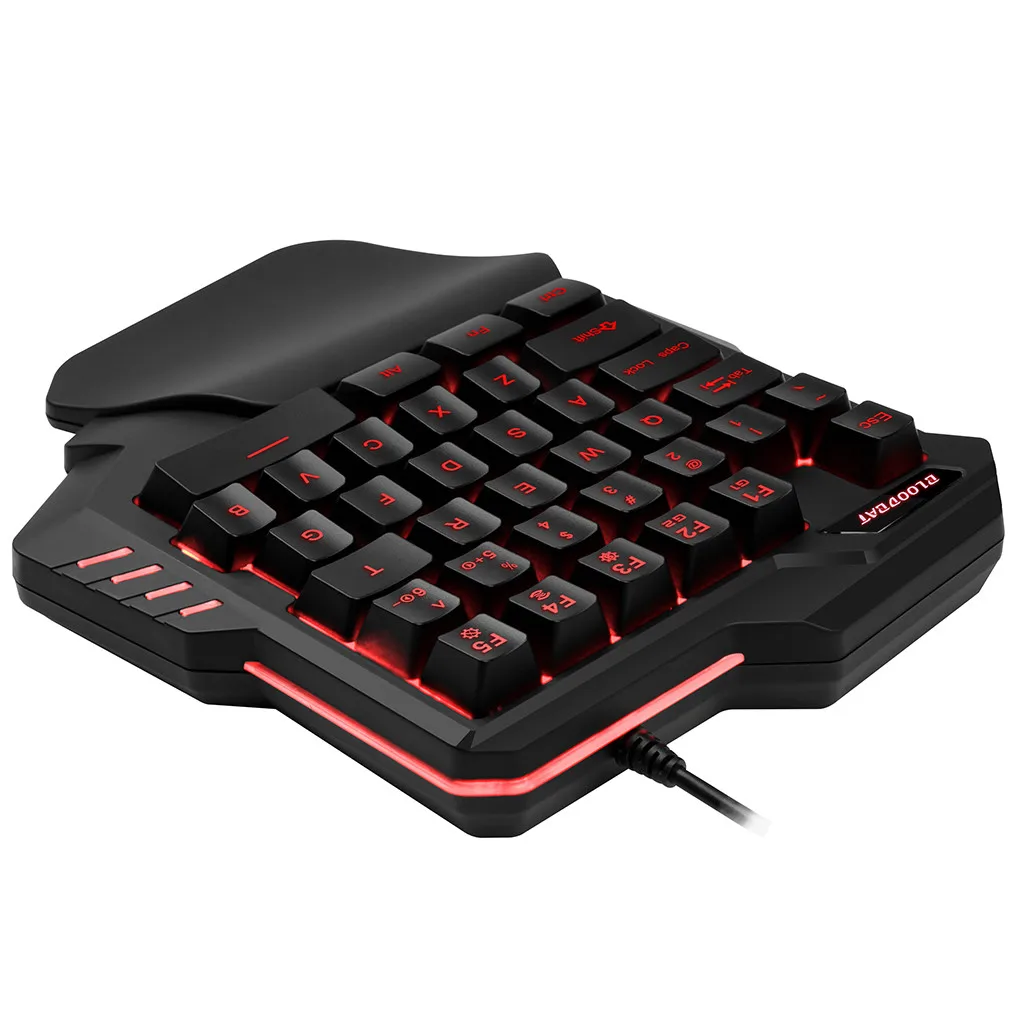 Проводная игровая клавиатура G92 с RGB подсветкой 35 клавиш эргономичная для одной