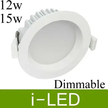 

White Shell Dimmable Led Ceiling Lights 12w 15w Led Recessed Down Light Lamp Warm Cold White 1350lm AC85-265V CE UL SAA