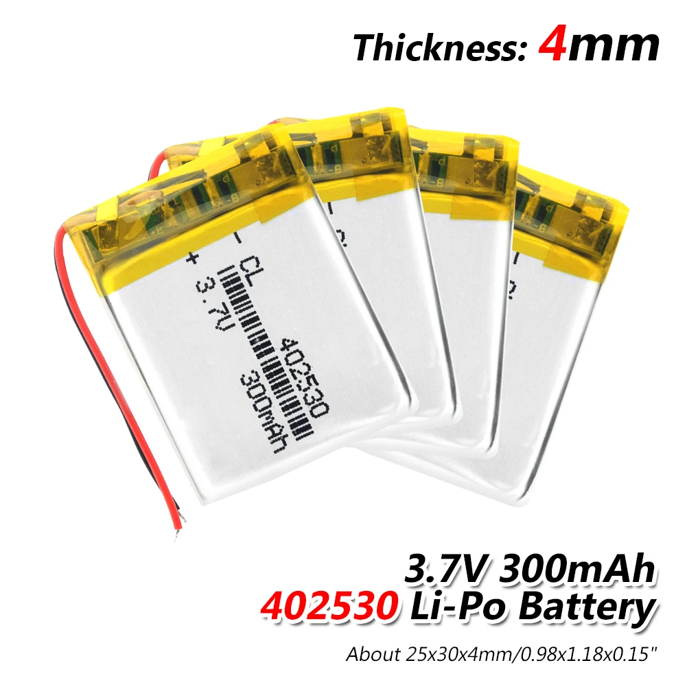 1/2/4 шт./партия 3,7 v 402530 300mAh литий-полимерный аккумулятор для Mp3 Mp4 Gps PDA Смарт-часы psp радио динамик литий-ионный аккумулятор Lipo