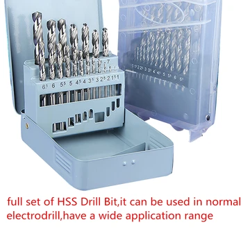 

Hot Sale New Natural Color 19pcs High Speed Steel 4241 HSS Drill Bit 1mm-10mm for Electrodrill Hole Saw Plastic Woods Aluminum