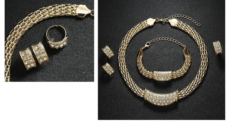 BTSETS Bridal Jewelry Sets Luxury Indian Imitation Crystal Jewelery Sets For Women Necklace and Earrings African Jewelry Set  (5)